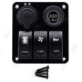 3 Gang Waterproof Marine Aluminum Switch Panel Circuit Breaker with LED